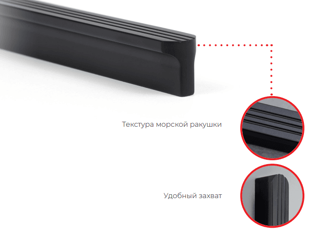 BRD RS064BL.4 ручка-скоба 320 мм ШЕЛЛ черный матовый