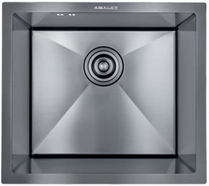 Мойка AMALET PREMIUM STONE подстольного монтажа 490*440*220 графит + усиленный дозатор, ролл-мат