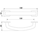 BRD RS424BAP.5 ручка-скоба 128мм MONO брашированное старинное олово