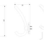 BRD K217BL.9 Крючок HENRY 2-х рожковый черный матовый