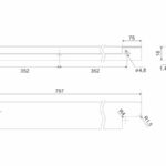 BRD RT809SC.1 ручка торцевая 800 мм RAY сатиновый хром