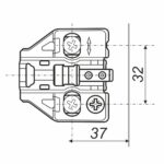 BRD H8032 Планка с эксцент. для петель EVO 801, 890, 901, 913, 990, 813