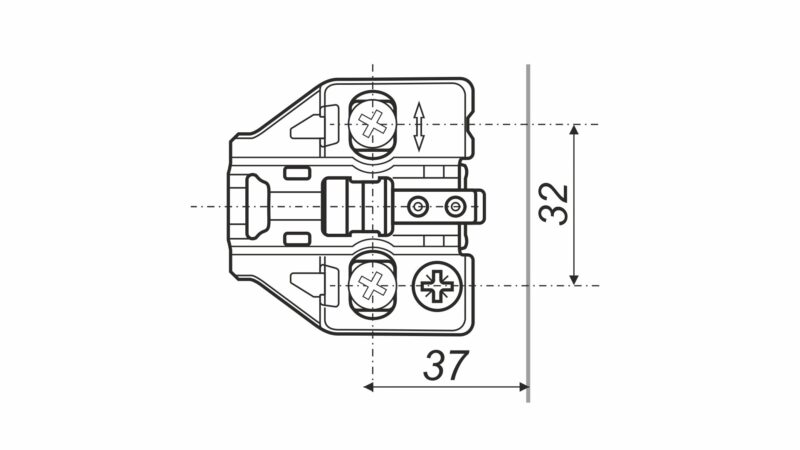 BRD H8032 Планка с эксцент. для петель EVO 801, 890, 901, 913, 990, 813