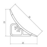 KORNER плинтус для столешниц 20*20*3000мм, LB-231-114 "Азул" (фур-ра 6013)